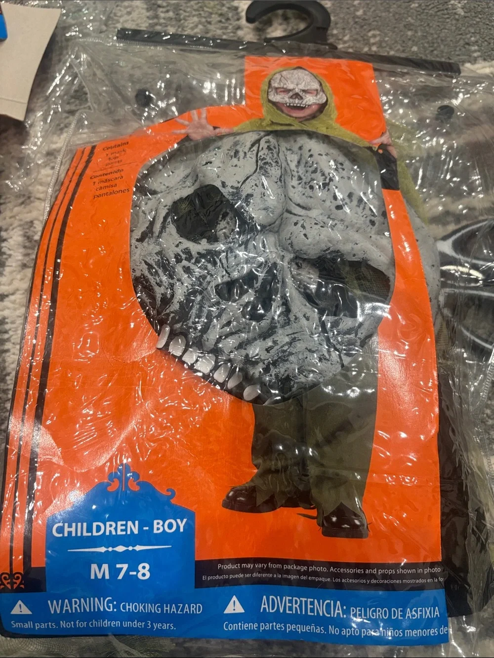 Unbranded Kids Green Skeleton Hooded Costume